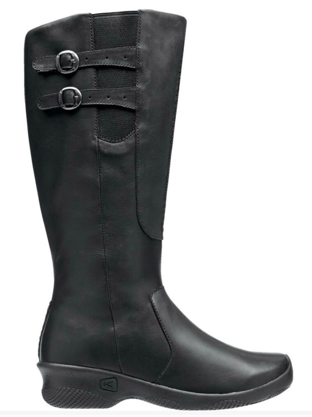 Keen Bern Baby Bern Black Leather Mid-Calf Boots with Buckle Straps size 6.5